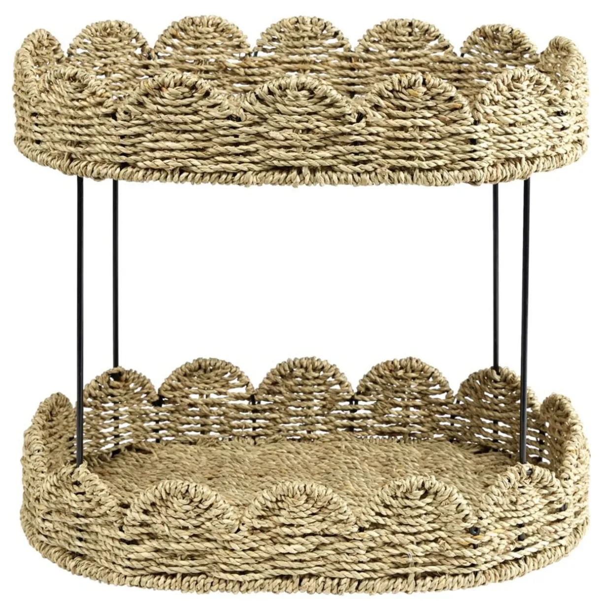 Étagère de cuisine panier en fibre tressée 2 niveaux 40x26xH33cm < Gifi Hot