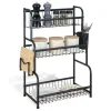 Étagère de cuisine à poser 3 niveaux métal noir 49x22xH61cm