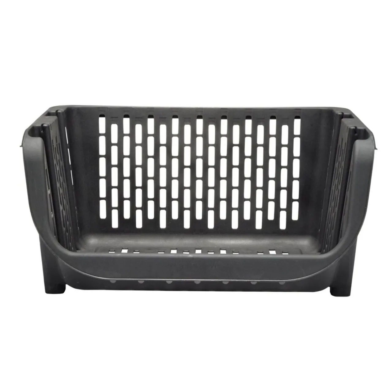 Étagère empilable x2 plastique 49,5x36xH29cm (2 modèles noir ou blanc)