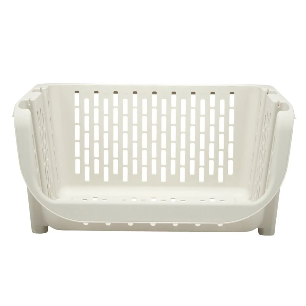 Étagère empilable x2 plastique 49,5x36xH29cm (2 modèles noir ou blanc)