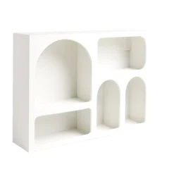Étagère en bois 6 niches beige 40x9xH28cm