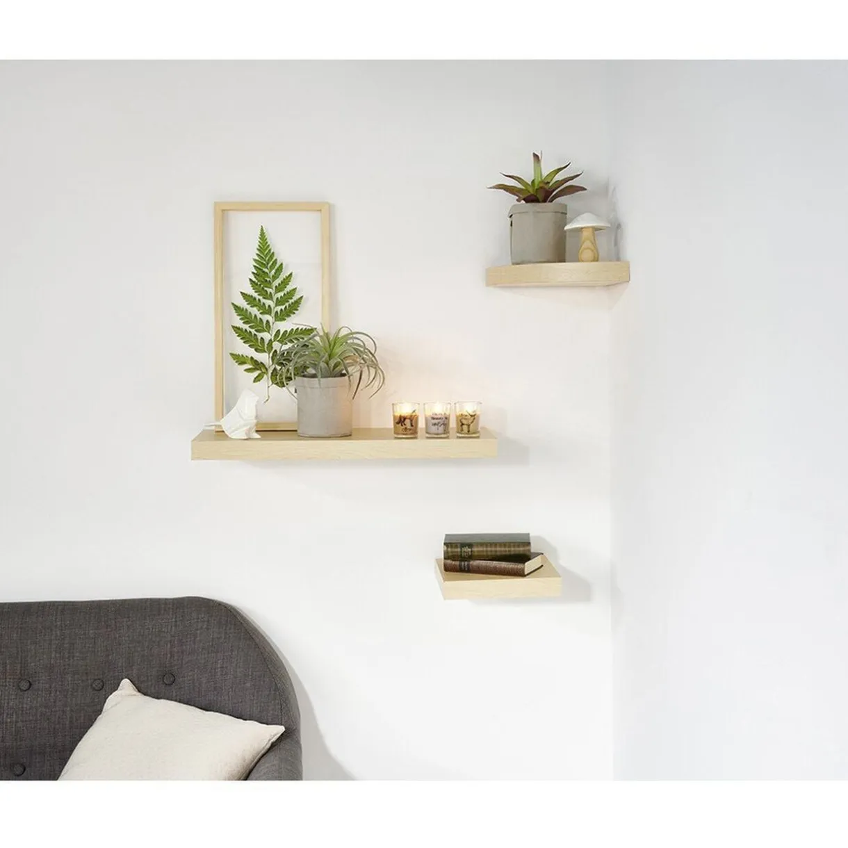 Étagère murale carrée bois beige < Gifi Outlet