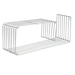 Étagère murale en métal gris argenté 50x16xH20cm