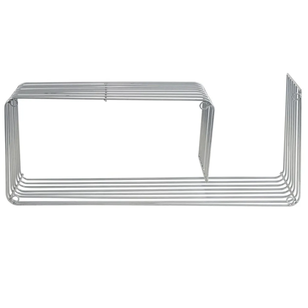 Étagère murale en métal gris argenté 50x16xH20cm