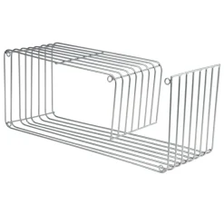 Étagère murale en métal gris argenté 50x16xH20cm