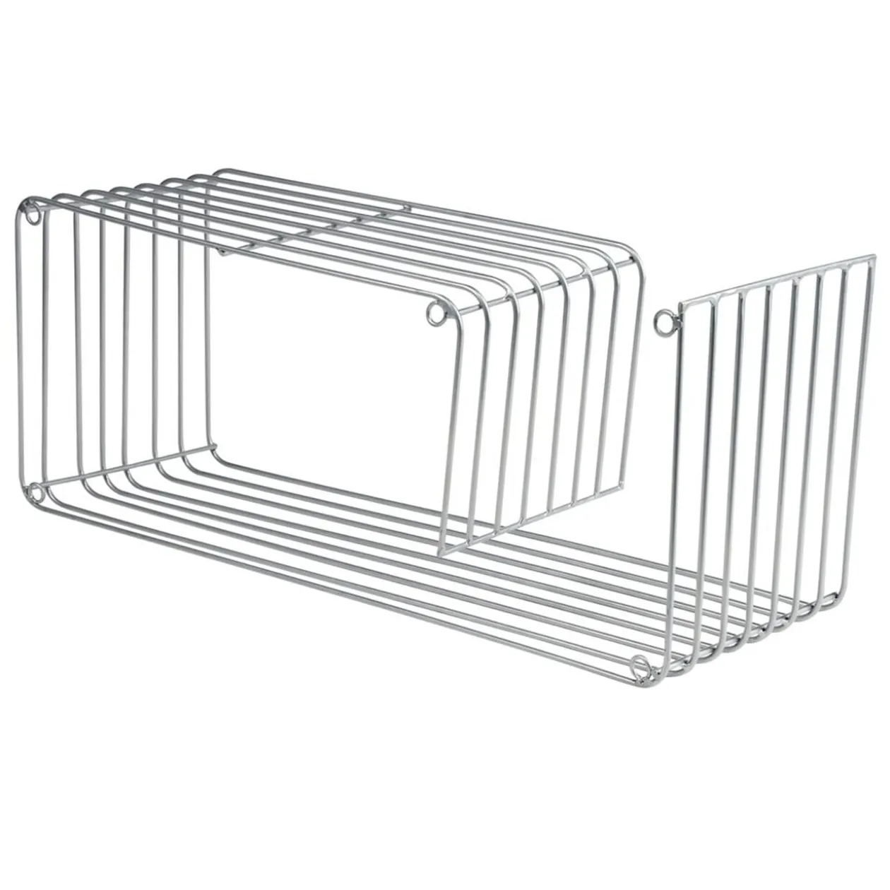 Étagère murale en métal gris argenté 50x16xH20cm