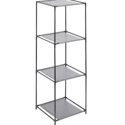 Étagère 4 niveaux 3 compartiments métal noir 35x35xH102cm < Gifi New