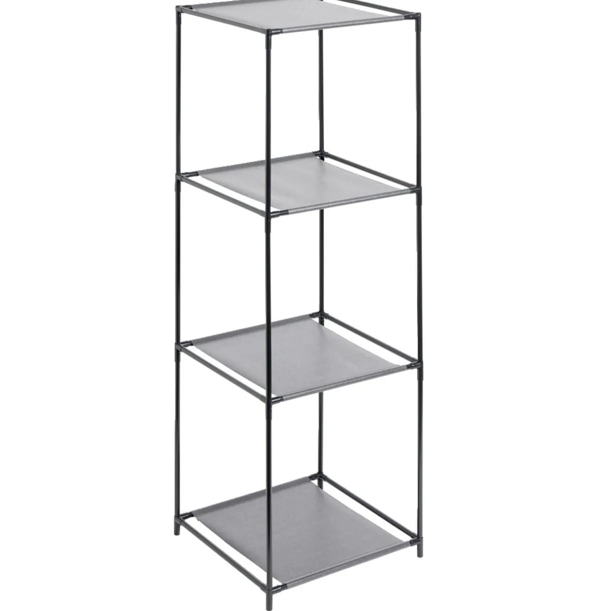 Étagère 4 niveaux 3 compartiments métal noir 35x35xH102cm < Gifi New