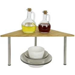 Étagère 2 niveaux en bambou 33x33xH20cm < Gifi Outlet