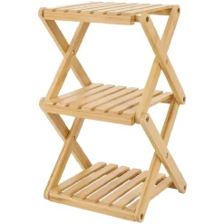 Étagère 3 niveaux pliable bambou naturel 22,1xH35,5x18,3cm < Gifi Online