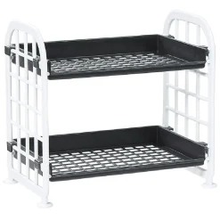 Étagère noire et blanche 2 niveaux