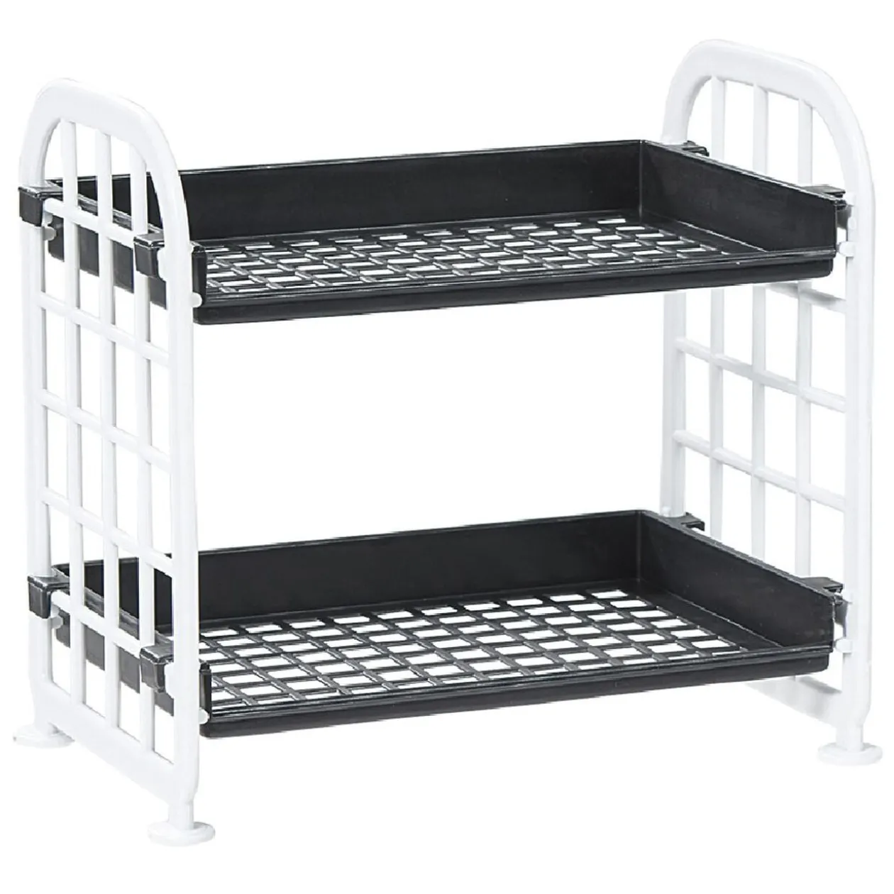 Étagère noire et blanche 2 niveaux