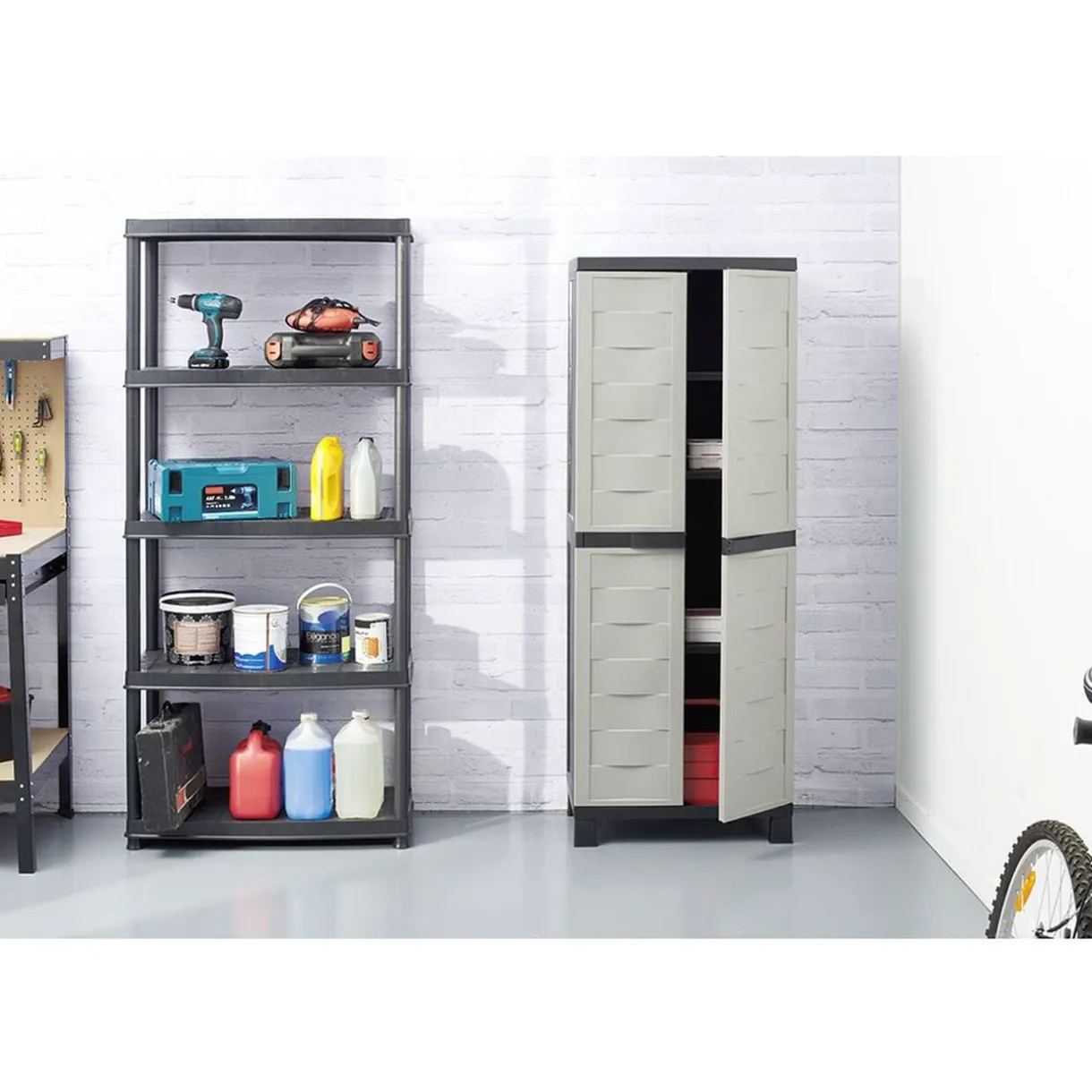 Étagère plastique noir 5 niveaux L71xl35xH180cm < Gifi Outlet