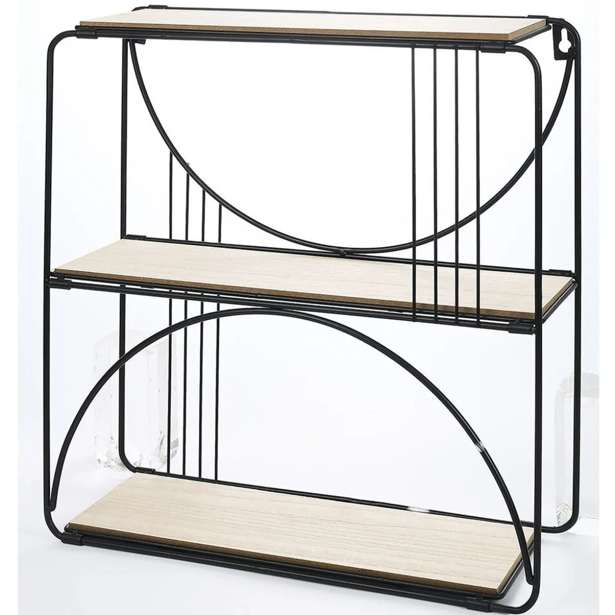 Étagère pliante métal et bois 36x12,5xH36cm