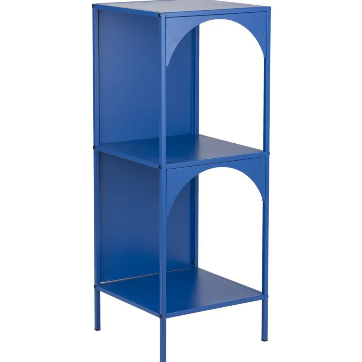 Étagère à poser Linéa 2 niveaux métal bleue 35x35xH92,5cm