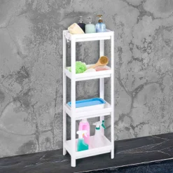 Étagère salle de bain 4 niveaux blanc < Gifi Online