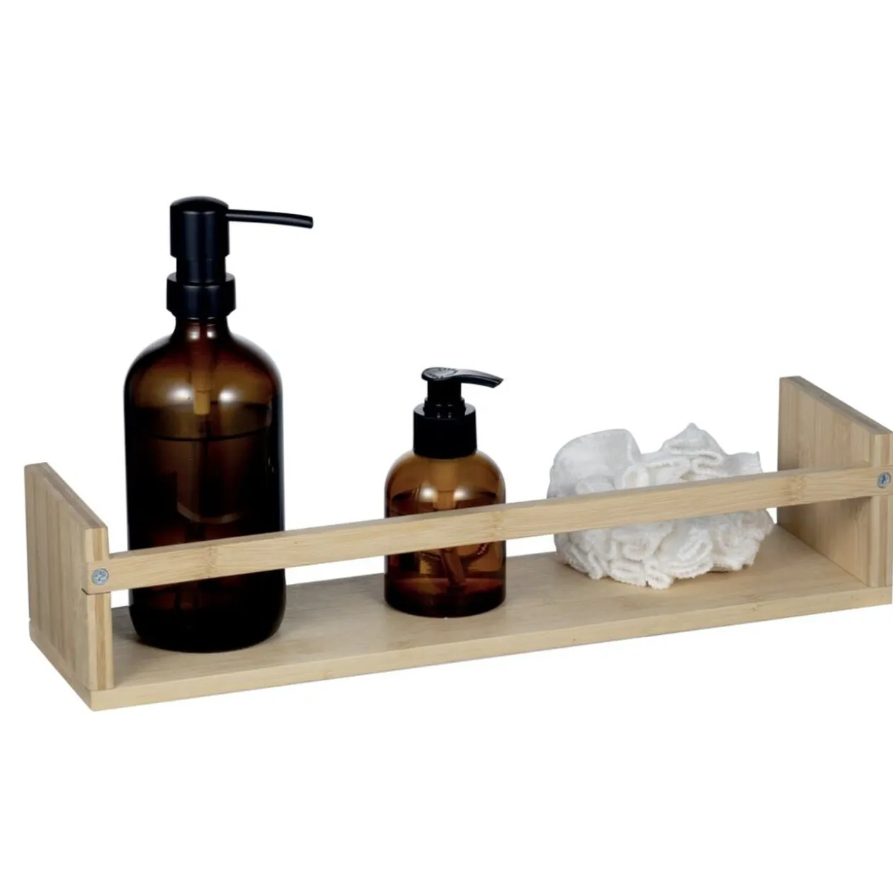 Étagère salle de bain porte serviette en bambou 40,8x8,9xH11cm