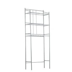 Étagère WC 3 niveaux acier gris 59,5x26,5xH170cm