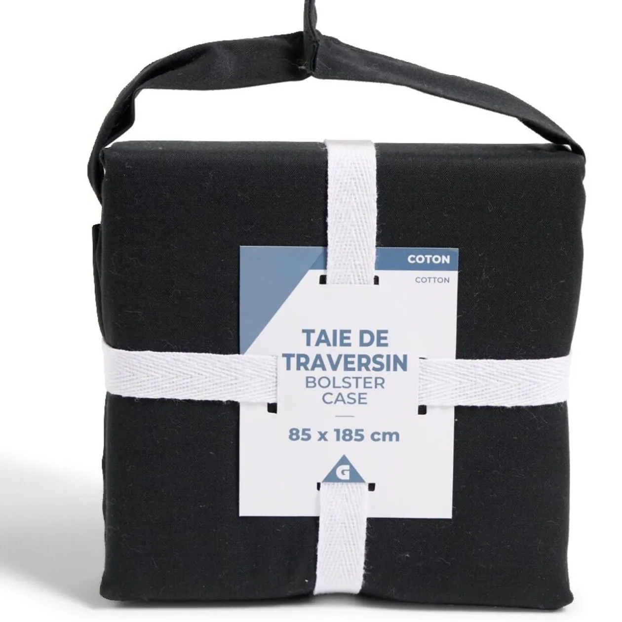 Taie de traversin 85x185cm 100% coton noir
