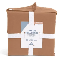 Taie de traversin 85x185cm 100% coton percale rouge