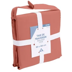 Taie de traversin 85x185cm 100% coton rouge brique < Gifi Outlet