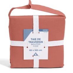 Taie de traversin 85x185cm 100% coton rouge brique < Gifi Outlet