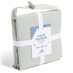 Taie de traversin 85x185cm 100% coton vert céladon < Gifi New