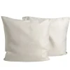 Taie d'oreiller carrée beige blanc imprimé croix X2