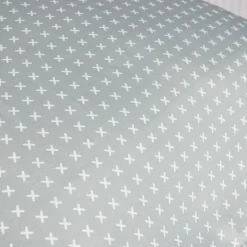 Taie d'oreiller carrée gris blanc imprimé croix x2