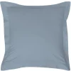 Taie d'oreiller carrée unie bleu clair avec revers
