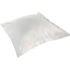 Taie d'oreiller à volant imprimé beige et blanc 63x63cm