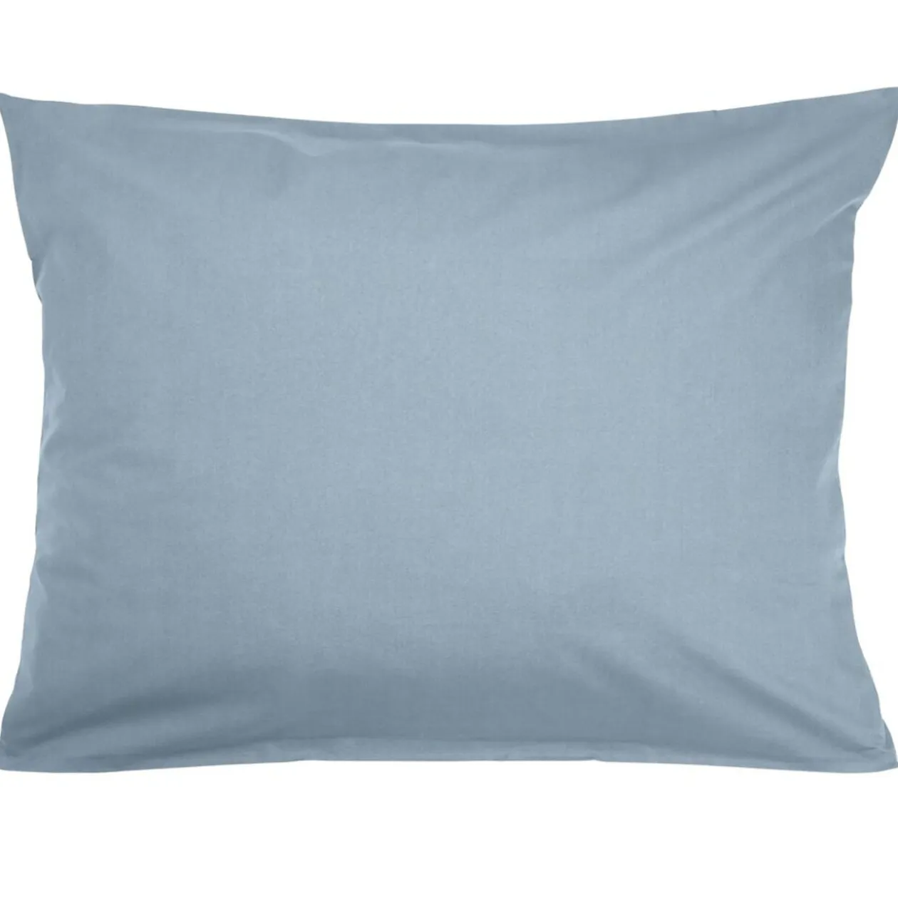 Taie d'oreiller 50x70cm 100% coton finition droite bleu chiné