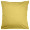Taie d'oreiller 50x70cm 100% coton finition droite jaune moutarde < Gifi Outlet