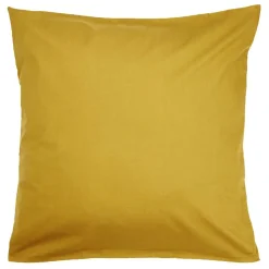 Taie d'oreiller 63x63cm 100% coton percale finition droite marron