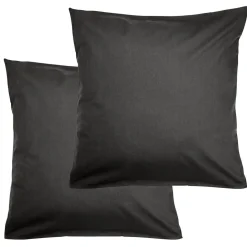 Taie d'oreiller 63x63cm coton uni x2 (6 modèles)