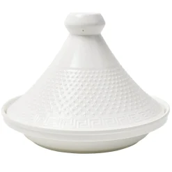 Tajine de présentation céramique blanc Ø25,5xH18cm