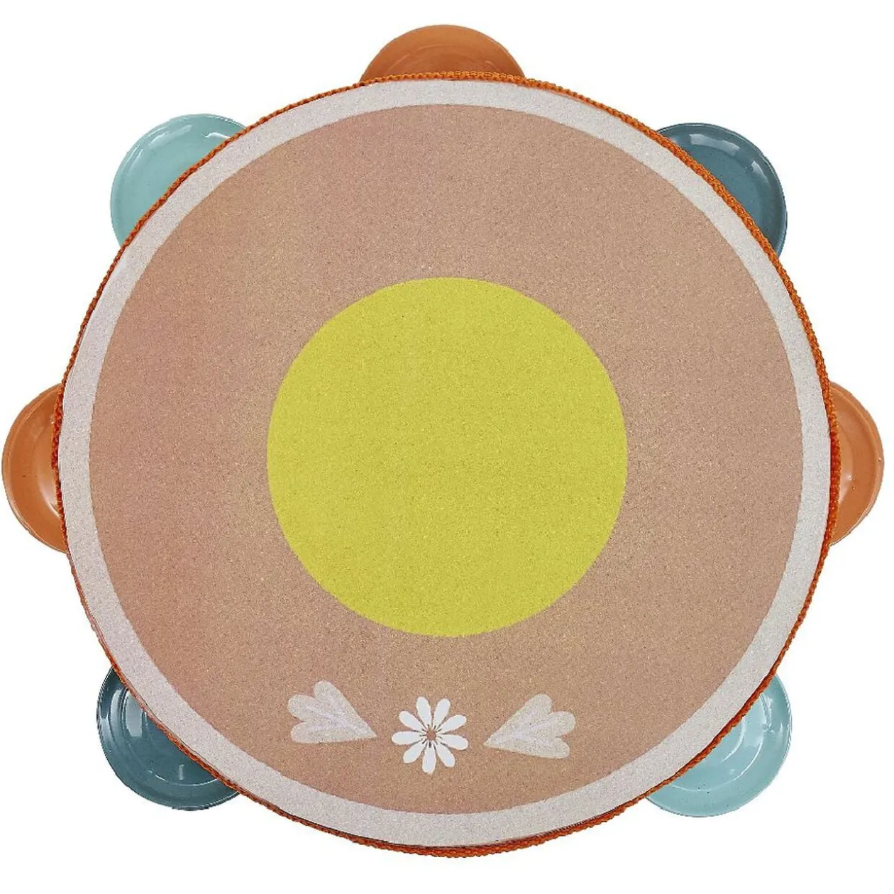 Tambourin en bois et métal Ø18x4,5cm