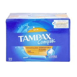 Tampon avec applicateur Tampax Super plus - La boîte de 22 tampons