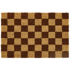 Tapis coco rectangulaire damier marron 40x60cm < Gifi Clearance