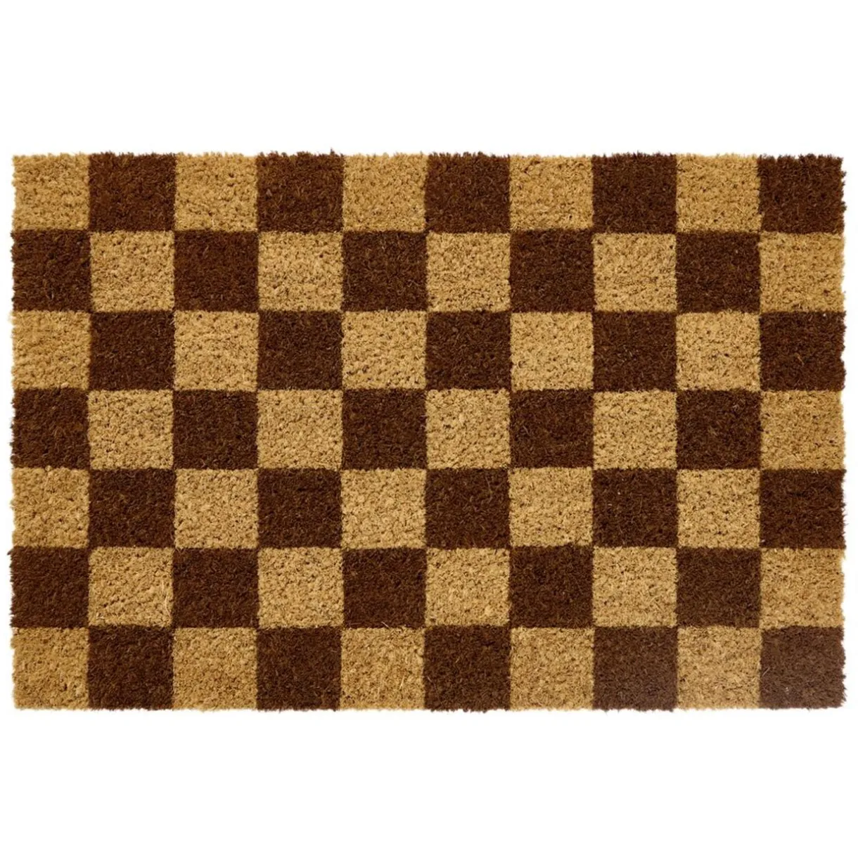 Tapis coco rectangulaire damier marron 40x60cm < Gifi Clearance