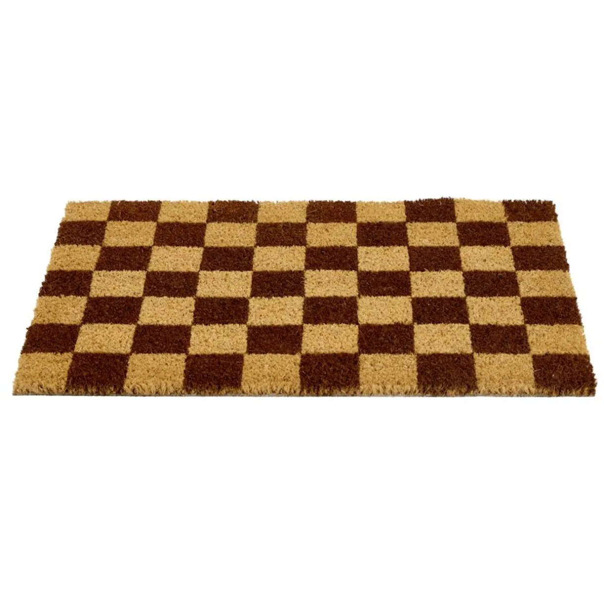 Tapis coco rectangulaire damier marron 40x60cm < Gifi Clearance