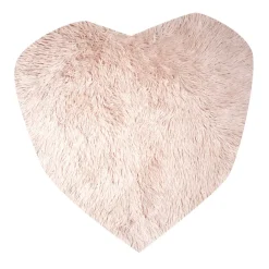 Tapis coeur effet fourrure rose ou beige 60x60cm