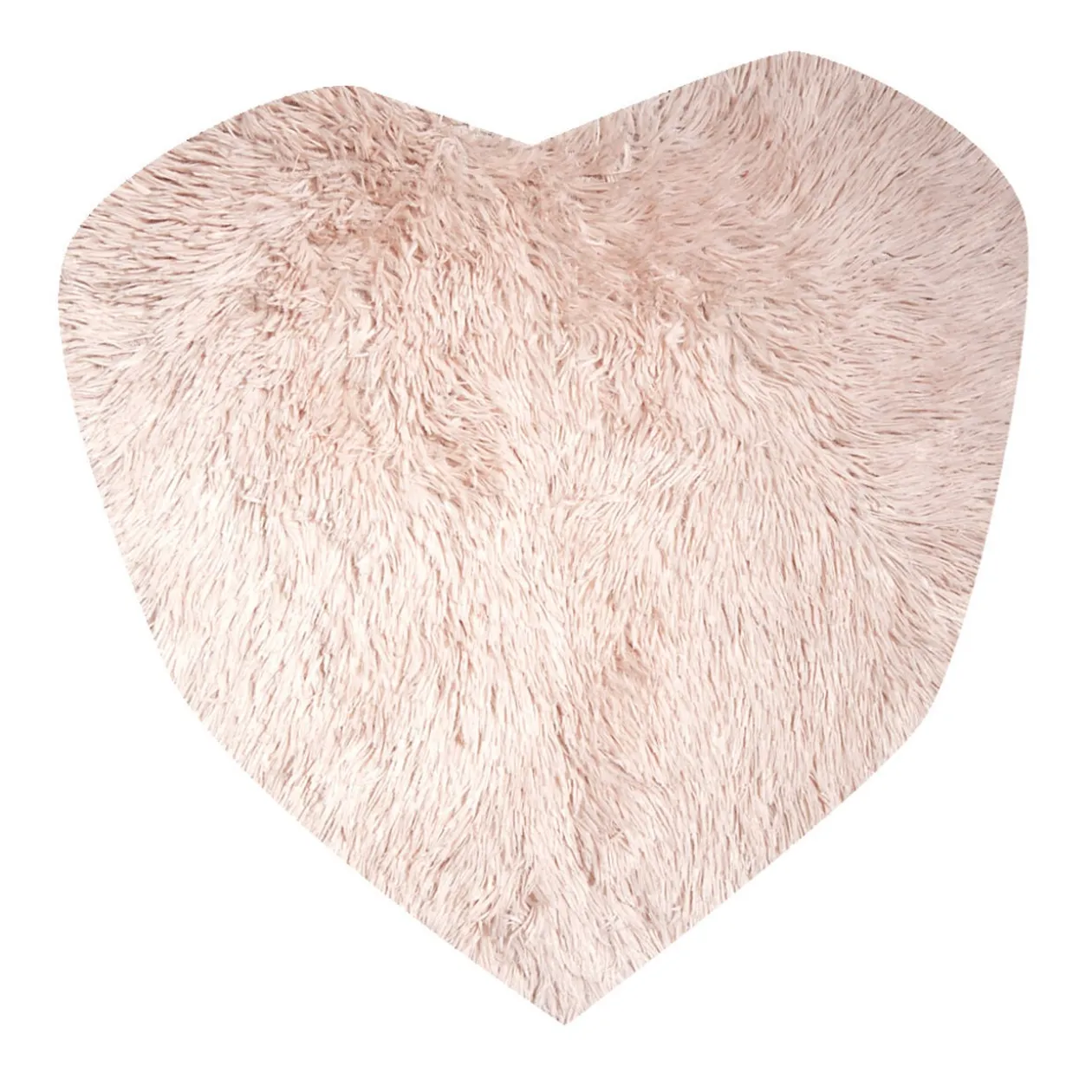 Tapis coeur effet fourrure rose ou beige 60x60cm