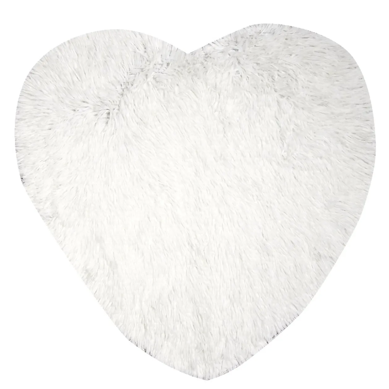 Tapis coeur effet fourrure rose ou beige 60x60cm