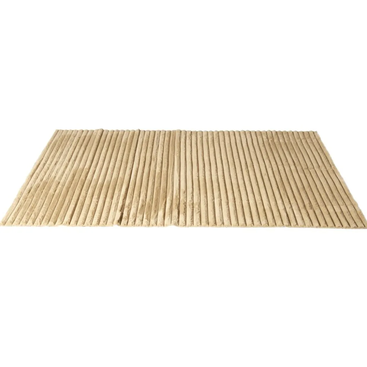 Tapis déco fourrure rayé 120x170cm (2 modèles taupe ou beige)