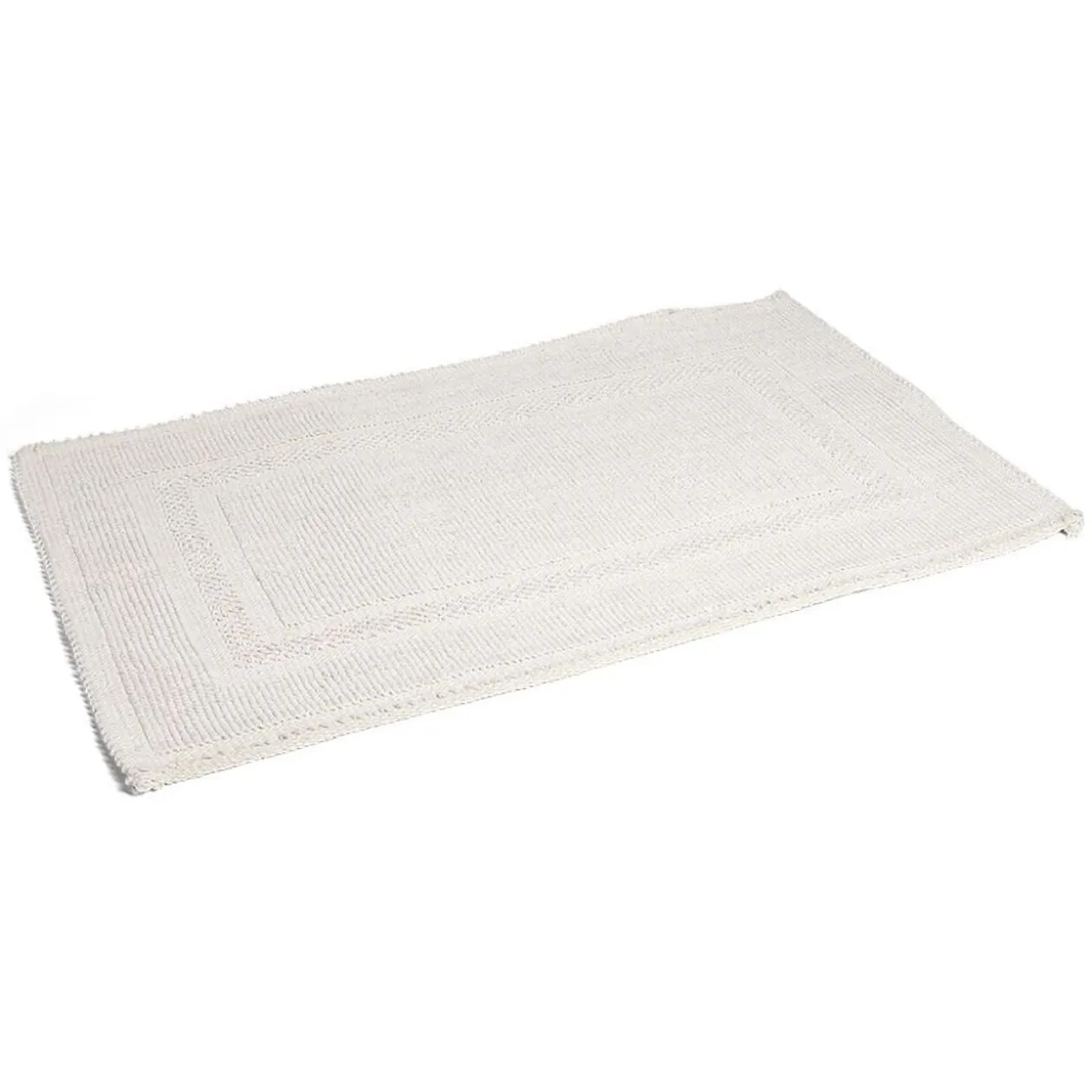 Tapis de bain 100% coton blanc uni 70x50cm