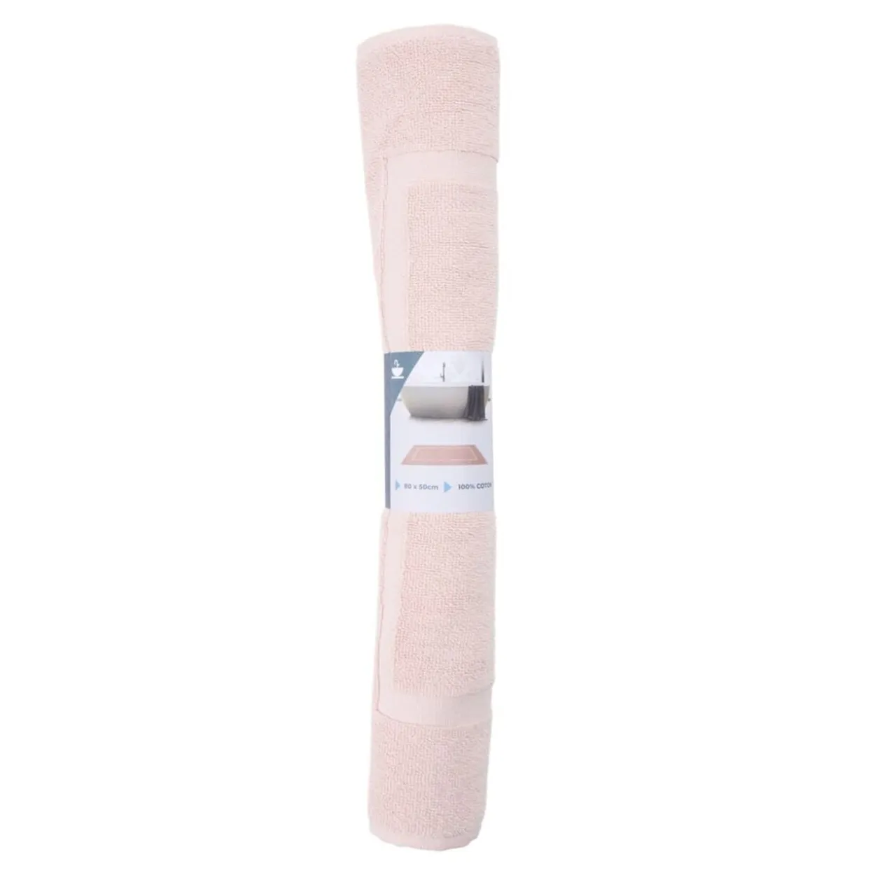 Tapis de bain coton rose 50x80cm