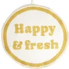 Tapis de bain Happy & Fresh rond Ø70cm coton jaune et blanc < Gifi Clearance