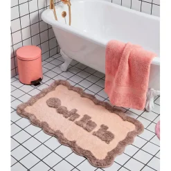 Tapis de bain Oohlala tissu bouclette beige 50x80cm