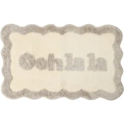 Tapis de bain Oohlala tissu bouclette beige 50x80cm